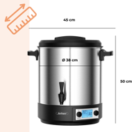 Vařič na čaj/víno/punč DION, 28l, stříbrná