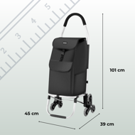 Nákupní taška Shopper, na kolečkách do schodů 45L, 101x45x39, černá