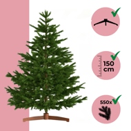 Umělý vánoční stromeček FROST, 150cm, zelená