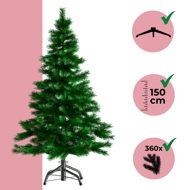 Umělý vánoční stromeček RUDOLPH, 150cm, zelená