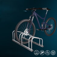 Stojan na 3 kola BIKE, 71x32x27cm, stříbrná