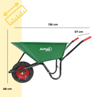 Plastové kolečko GREG s plastovou vaničkou, Max. kapacita 100l/150kg, zelená/černá