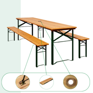 Pivní set KLASIK, 170cm, přírodní hnědá