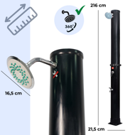 Solární sprcha KARIBIK, 35 l, černá