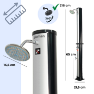 Solární sprcha KARIBIK, 35 l, stříbrná/černá