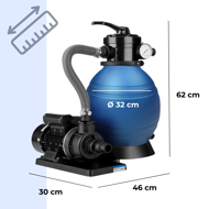 Písková filtrace k bazénu AQUA, 10 200 l/h, modrá