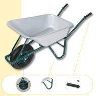 Kolečko GREEN BARRY pozinkovaný, max. 1 kapacita 100l/250kg, stříbrná/černá