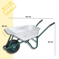 Kolečko GREEN BARRY pozinkovaný, max. 1 kapacita 100l/250kg, stříbrná/černá