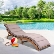 Zahradní lehátko FLORIDA, skládací, 57x190x51cm, přírodní hnědá