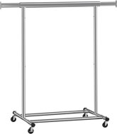Stojan na oblečení INEZ na kolečkách, max. 90 kg, 83,5x45x160cm, stříbrná