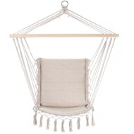 Závěsné křeslo BOHO s polštáři, Ø61cm, béžová