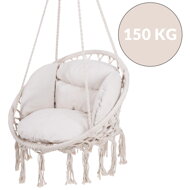 Závěsné křeslo BOHO s polštáři, Ø61cm, béžová