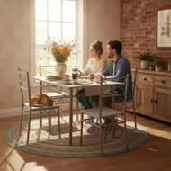 Jídelní set PAUL, 5-dílná, sametově bílá