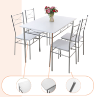 Jídelní set PAUL, 5-dílná, sametově bílá