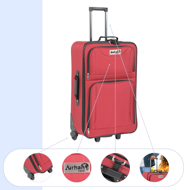 Sada cestovních kufrů TRAVEL, 5-dílná, červená