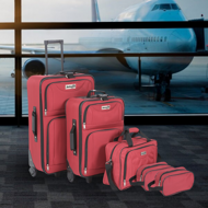 Sada cestovních kufrů TRAVEL, 5-dílná, červená