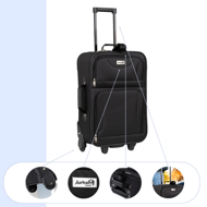 Sada cestovních kufrů TRAVEL, 5-dílná, černá