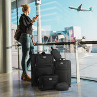 Sada cestovních kufrů TRAVEL, 5-dílná, černá