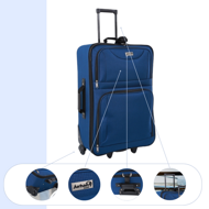 Sada cestovních kufrů TRAVEL 5-dílná, půlnoční modrá