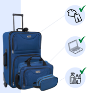 Sada cestovních kufrů TRAVEL 5-dílná, půlnoční modrá