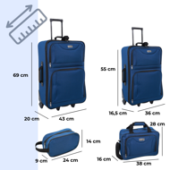Sada cestovních kufrů TRAVEL 5-dílná, půlnoční modrá