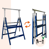 Teleskopické lešenářské kozy DANNY, sada 2 ks, max. 200kg, 69x57x81-130cm, stříbrná/modrá