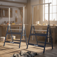 Teleskopické lešenářské kozy DANNY, sada 2 ks, max. 200kg, 69x57x81-130cm, stříbrná/modrá