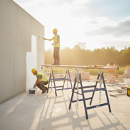 Teleskopické lešenářské kozy DANNY, sada 2 ks, max. 200kg, 69x57x81-130cm, stříbrná/modrá