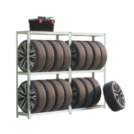 Regál na pneumatiky TYRE, 120x40x180cm, max. 795kg, ocelová/světle hnědá