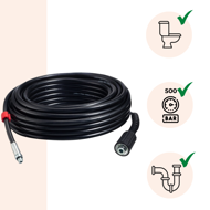 Sada na čištění potrubí Premium, 15 m, černá