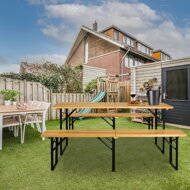 Pivní set MAXI sklápěcí, 220cm, přírodní hnědá