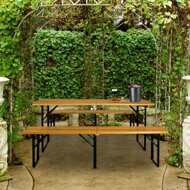 Pivní set MAXI sklápěcí, 220cm, přírodní hnědá