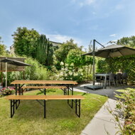 Pivní set MAXI sklápěcí, 220cm, přírodní hnědá