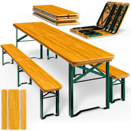 Pivní set MAXI sklápěcí, 220cm, přírodní hnědá