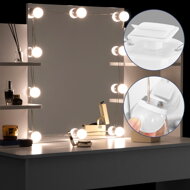 kosmetický stolek bílý, toaletní stolek osvětlený