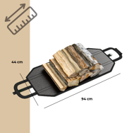 Přístřešek na palivové dříví CORINA, 198x163x70cm, antracitová/zelená