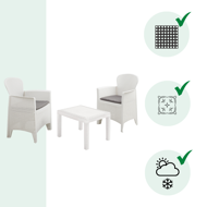 Zahradní set AKITA, 3-dílný, bilá