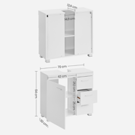 Skříňka pod umyvadlo IVY, 30x70x64 cm, bílá