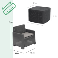 Záhradní set COMO 4-dílný, antracitová