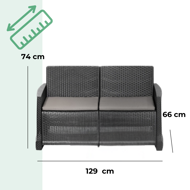 Záhradní set COMO 4-dílný, antracitová