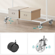 Stojan na oblečení INEZ na kolečkách, max.90kg, 83,5x45x160cm, bílá