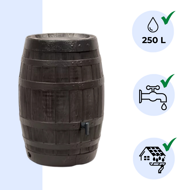 Sud na dešťovou vodu BOTAQUA, 250l, hnědá