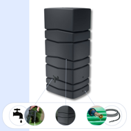 Sud na dešťovou vodu AQUA TOWER, 650l, antracitová