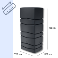 Sud na dešťovou vodu AQUA TOWER, 650l, antracitová