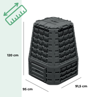 Kompostér EVOGREEN VARIO, 750 l, černý