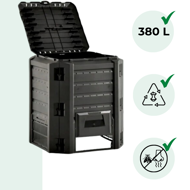 Zahradní kompostér COMPOGREEN, 380l, černá