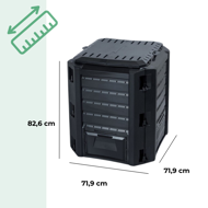 Zahradní kompostér COMPOGREEN, 380l, černá