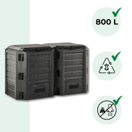Zahradní kompostér COMPOGREEN, 800l, černá