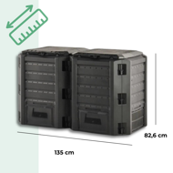 Zahradní kompostér COMPOGREEN, 800l, černá