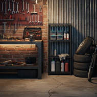 Regál do dílny STACKARO SOLID SMALL, 58x28x131,5cm, černá